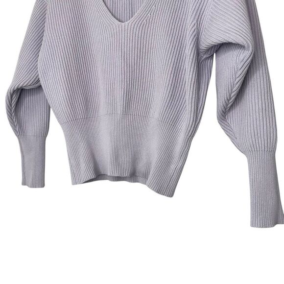 |EUC| FREE PEOPLE Allure Lavender Ribbed V-Neck Pullover Sweater - Picture 4 of 7
